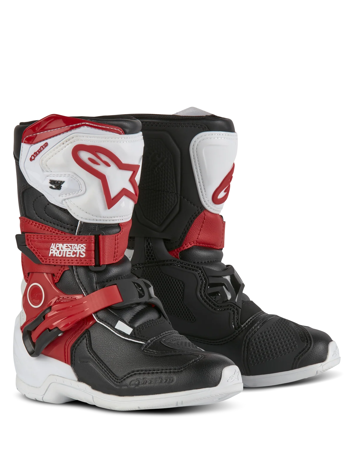 TECH 3S KIDS WHT BLK BRT RD