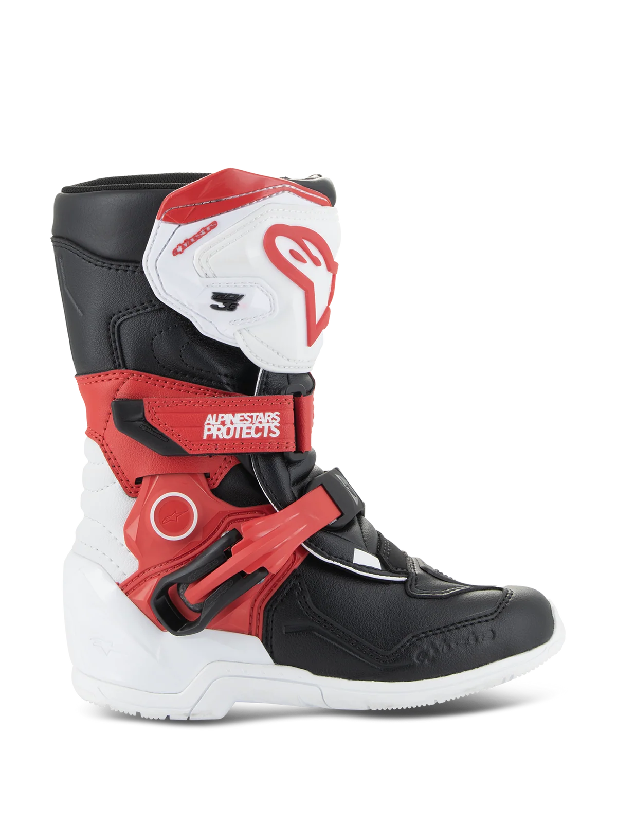 TECH 3S KIDS WHT BLK BRT RD