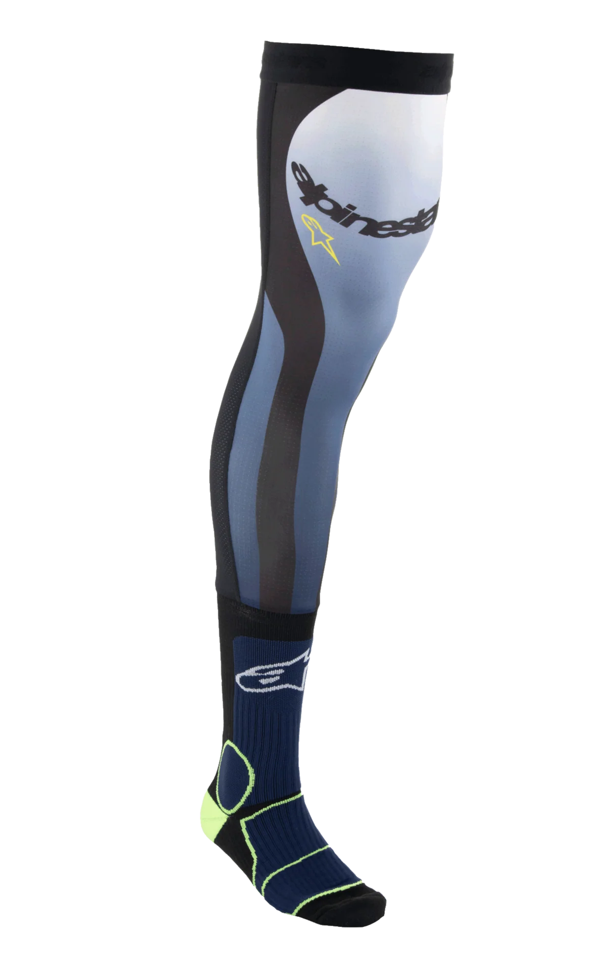 ALPINESTARS KNEE BRACE SOCKS NIGH NAVY YEL FLUO