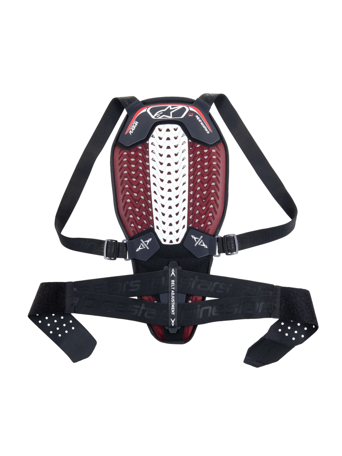 NUCLEON PLASMA BACK PROTECTOR WITH STRAP BLK WHITE RED